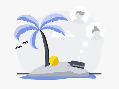 Refer A Friend design empty state illustration island referral ui