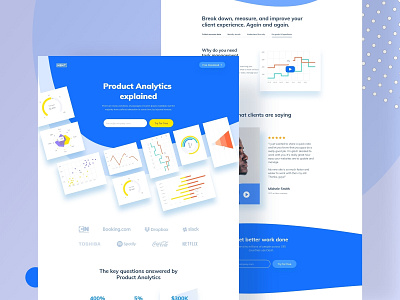 Landing page concept blue brand chart dashboard data e commerce header hire illustration landing design landing page minimal mockup redesign styleguide ui ux web app web design website