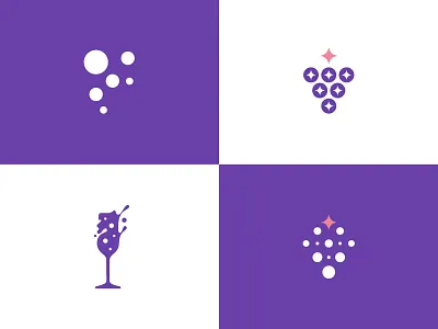 Fizz Society Logo Concepts abstract brand identity bubbles bubbles logo champagne dots logo feminine logo fizz fizzy funky glass grapes letter logo modern prosecco sparkling wine wine identity wine logo