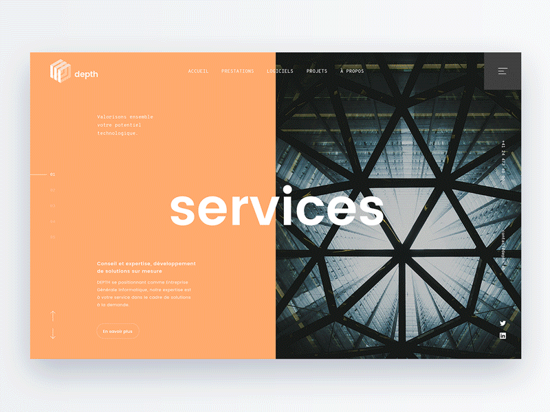 UI Concept – Hero Services branding colors data data visualization design exploration hero identity infra it logo minimal minimalism modern photoshop services slider ui unsplash webdesign
