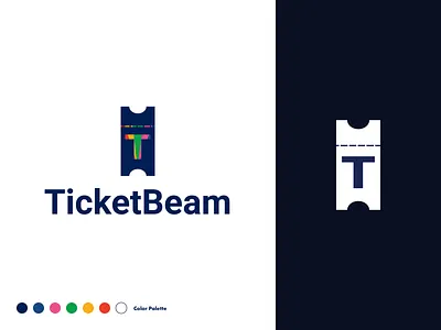 TicketBeam Logo Concept V2 app branding clean design flat icon illustration logo minimal typography vector