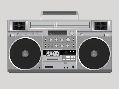 King of Ghettoblasters boombox design ghetto blaster ghettoblaster illustration retro ui uidesign vector vector art vector illustration vectorart vintage
