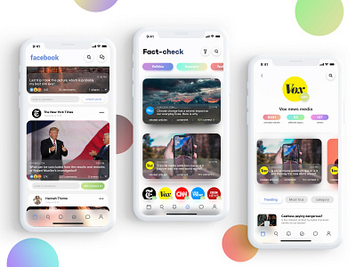 Facebook fact-check concept graduation redesign ui ux visual design