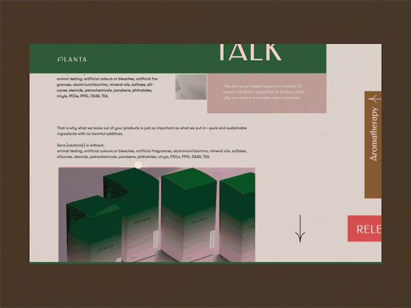 Planta website - UI Animation (Blog) after effects animation animation 2d beauty design interaction sketch skincare ui ui design uiux website