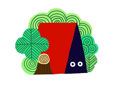 Cabin Fever art artist commercial art drawing editorial art foliage illustration illustrator outdoors tent