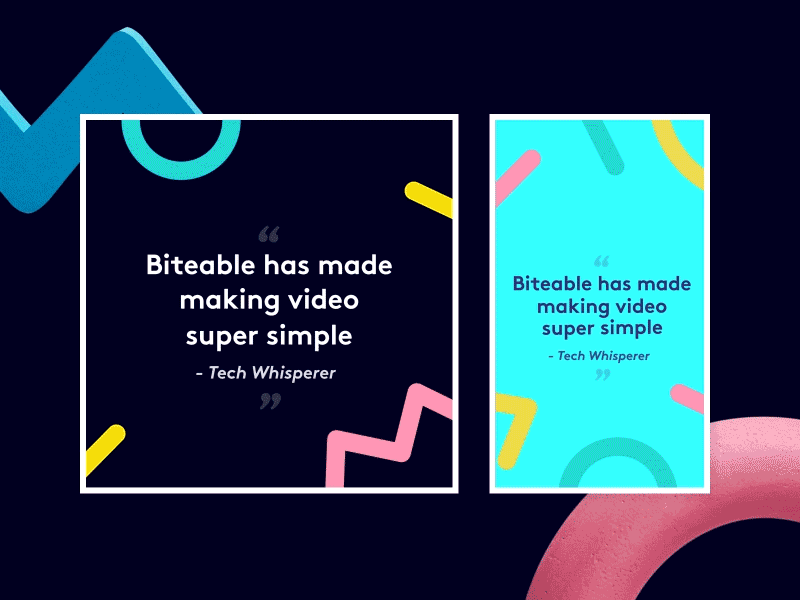 Biteable testimonial Video 2d aniamtion animated animated gif animation brand branding design flat icon iconography illustration logo shapes style text texture typography vector
