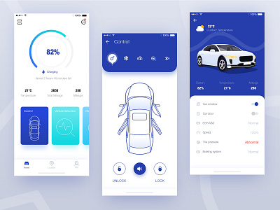 Telematics App Demo app car condition control design icons illustration ios telematics ui