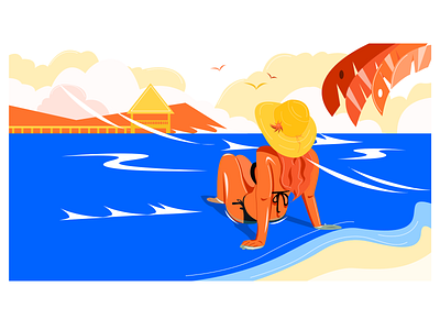 Bikini Girl affinity designer animation design illustration painting ui