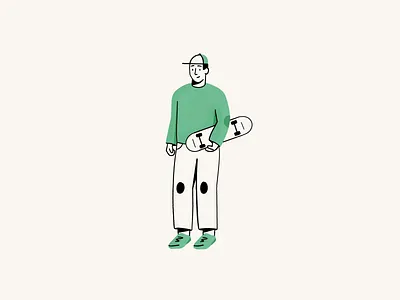 Skater character design design illustration editorial figure human illo illustration marketing person process skateboard sketch spot illustration texture vector