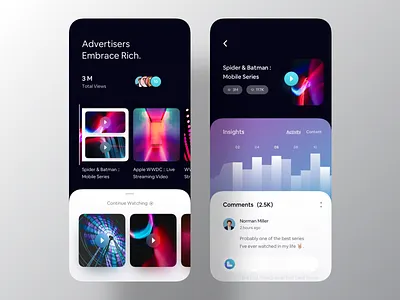 Video Broadcast iOS 13 App Design app design app designer app inspiration app ui broadcasting ios 13 ios app luova studio mobile app design streaming ui design ui inspiration video