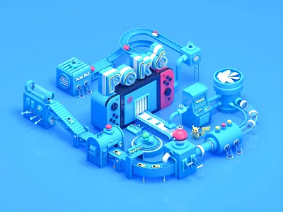 Pokémon factory 3d app ui design c4d color design ui ux