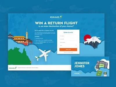 EVA Air Social Campaign Landing Page airline competition design eva air facebook posts landing page social campaign social media ui ux