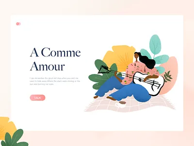 a comme amour amour art behance clean color design dribbble facebook ginkgo girl guitar illustration leaf mat people sincerity sing ui web