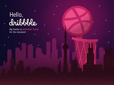 Hello, Dribbble! champion debutshot firstshot graphicdesign illustration invite nba vector