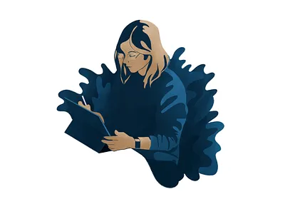 How To Work With An Illustrator blue drawing green illustration illustrator ipad organic plants portrait procreate shapes