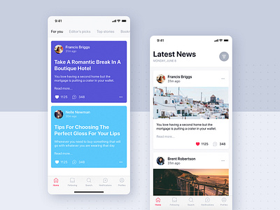 Articles Details UI Mobile Template navigation articles chat feed form message mobile ui news profile sign in ui ui kit
