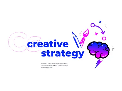 Creative Strategy branding design digital flat flat design graphic icon icon design illustration typography ui ux vector web website