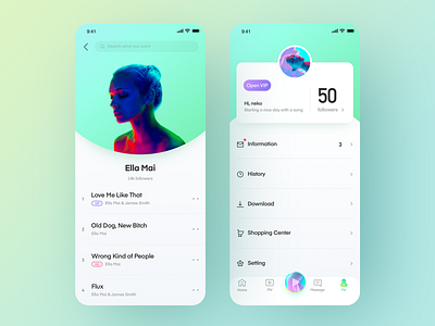 music app app blue design flat green icon identity music ui web website young