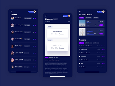 Learn Platform Concept animation app application branding cards concept courses design friends icon illustration learn learning platform lessons platform shadow stars ui ux