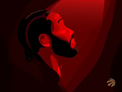 Mysterious Kawhi Leonard affinity designer affinitydesigner art basketball dark design illustration kawhi kawhi leonard leonard nba nba finals raptors red shapes toronto vector