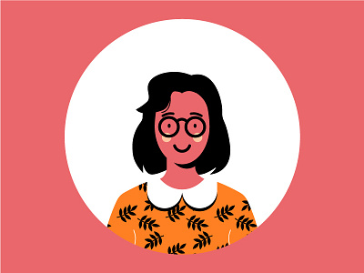 Daughter character daughter dress family flat girl glasses illustration pattern portrait simple vector