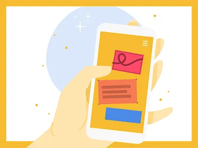 Mobile device artwork design device drawing graphic hand illustration vector