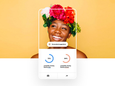 Selfiemeter: results screen app clean design typography ui white