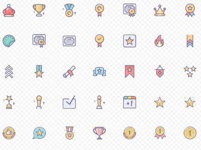Vector medal icons award awards badge certificate cup grade icon icon design icon set icons icons design icons pack king medal popular rate ui design vector win
