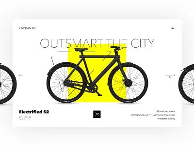 VanMoof Bikes Concept bikes landing light smart vanmoof website yellow