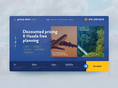Group Desk avia groupdesk hassle main page plane ui uiux web website