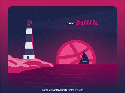 Hello Dribbble! brand identity branding design dribbble dribbble invite graphic design hello hello dribbble illustration illustrator invitation invite logo