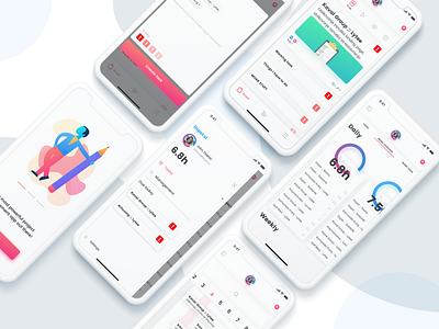 Taskee - Product management app app application branding colors design management mobile modern product project project management ui ux work in progress
