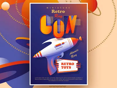 Space Voyage Retro Design Toolkit atomic age cartoon comic art futuristic illustration mid century modern poster design ray gun retro flyer retro futurism retrowave space weapon vector vibrant colors vintage