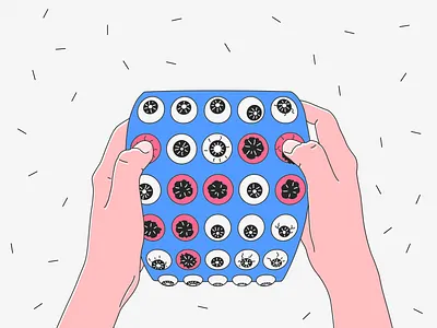 👁️Don't look at me 👁️‍🗨️ blue eye hand illustration red vector