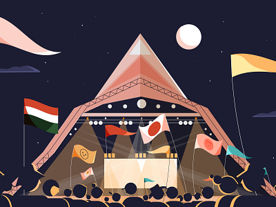 Culture Trip's Ultimate Guide To Glastonbury Festival design editorial editorial illustration england festival glastonbury illustration illustrator minimal music vector