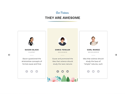 Our Trainers artistic creative illustration photoshop slider testimonials web design