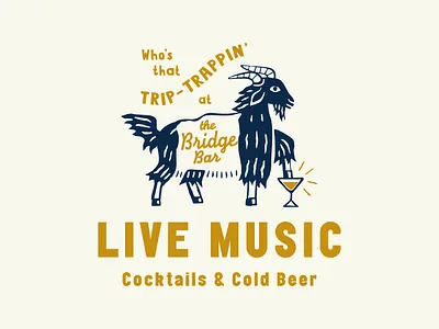 Bridge Bar Billy Goat bar branding cocktail cocktails goat identity illustration logo nashville typography