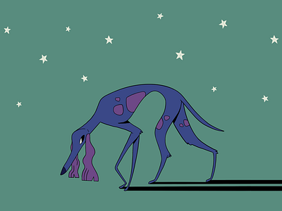 Sneaky pup animal character dog greyhound illustration whippet