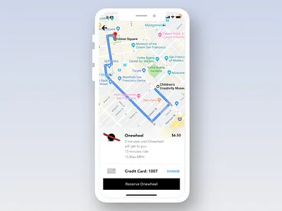Last Mile App Onewheel autonom car bike app design driverless car ios iphone x last mile onewheel scooter self driving sketch transportation uber design ui ux vector