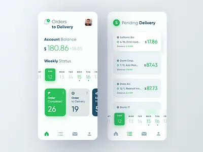Delivery Client App 2019 trend account activity android android app design app concept app ui clean app design dashboard ios ios app design list minimal app design mobile app design typography ueno ui ux