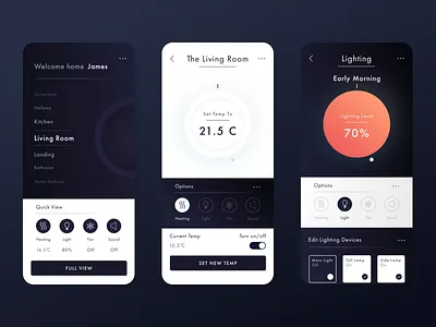 Home Control Mobile App application design development home home control innovative mobile mobile app mobile ui tech typography ui user experience user interface user interface design ux