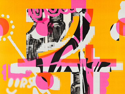 4 collage distortion illustration lettering lo fi print type typography vintage