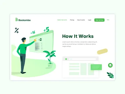 Bookombo Website animated animation design illustration interface sketch start up startup ui ux vector web web design webdesign website