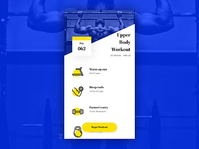 Daily UI #062: Workout of the Day adobe xd app daily 100 dailychallenge design fitness ui workout