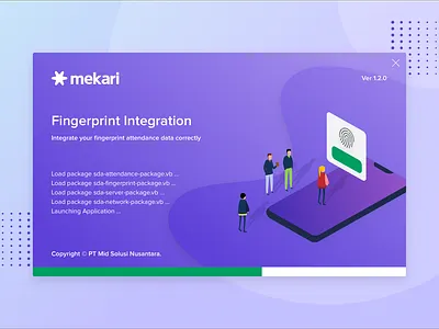 Mekari Fingerprint Integration app application branding design fingerprint illustration installer native app splashscreen ui user interface ux windows app
