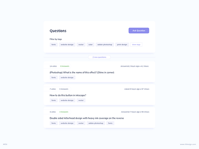 Questions List UI Design daily ui dailyui ildiesign questions questions list ui ui design ui pattern ui practice ux ux design votes