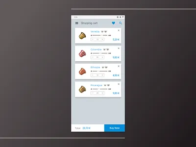 Shopping Cart 058 adobe xd app button coffee daily ui dailyui design espresso icon minimal minimalist shop type typography ui unsplash ux web
