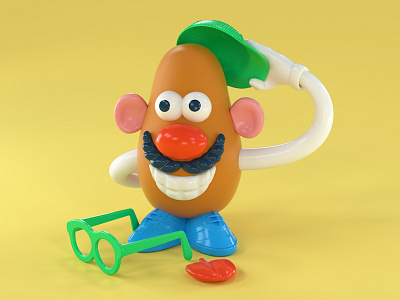 P is for Mr. Potato Head 36 days of type 3d design nostalgia 3d illustration 3d type 3d typography adobe art direction cgi cinema 4d hasbro kids illustration lettering octane render potato head retro toys type design typography vintage wacom