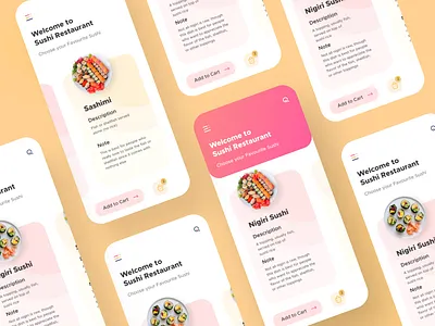 Sushi Restaurant App UI adobe xd ingeniouspixel interaction interaction design restaurant sushi ui ux