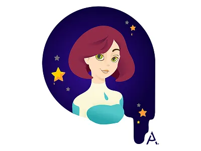 you're just space: Helga! art cgart design flat illustration space star vector